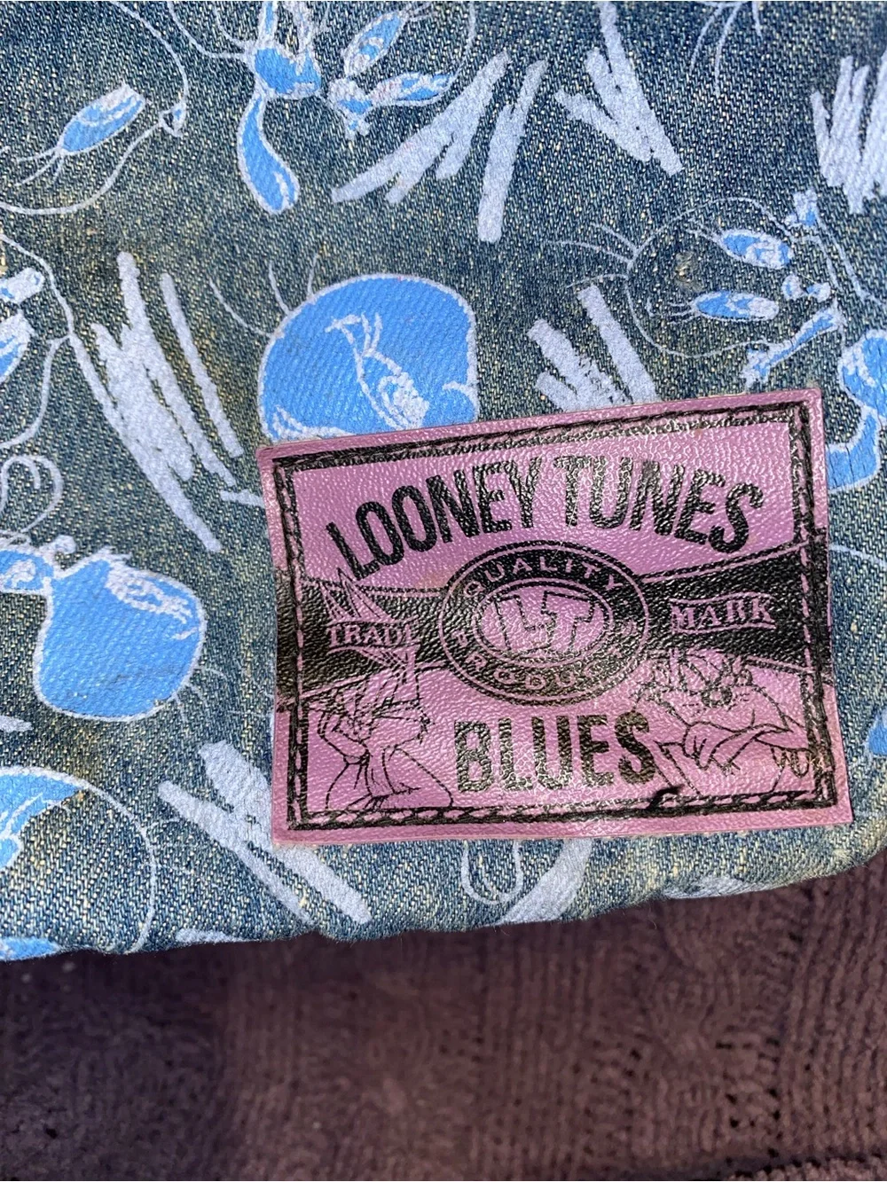 Y2K Tweety Bird Denim Knapsack Backpack Looney Toons